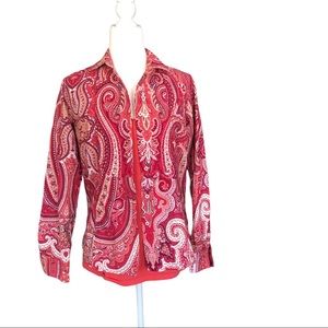 EUC Van Heusen Paisley Blouse Sz M